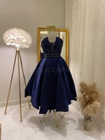 فستان سهرة ميدي ( 2لونين) 3548