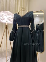 فستان سهرة ميدي ( 2 لونين) 3357