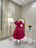 فستان سهرة ميدي ( 3 ألوان) 3787