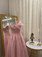 فستان سهرة طويل ( 2 لونين ) 3428