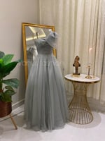 فستان سهرة طويل ( 2 لونين ) 3428