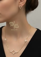 طقم سلسال وحلق زركون بتصميم عصري