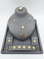 طقم فان كليف مطلي بالذهب عيار 4 قطع ذهبي - مستوحى