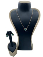 طقم فان كليف سلسال وحلق اخضر - مستوحى