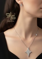 طقم سلسال وحلق زركون تصميم الالماس