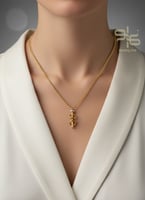 سلسال كارتير ذهبي مرصع بالزركون - مستوحى