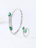 سوارة وخاتم مطليان بالذهب عيار 18 والبلاتينيوم