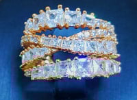 خاتم سواروفسكي - فضي وذهبي - مستوحى