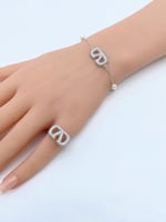 طقم فالنتينو 4 قطع فضي وذهبي - مستوحى