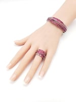 سوارة مع خاتم مرصعة بالزركون سوار فسكي - مستوحاة