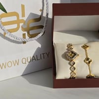 بكج سوارة مطلية بالذهب مع ساعة