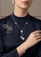 طقم فان كليف 4 قطع فضي - مستوحى