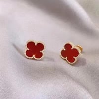 طقم فان كليف سلسال وحلق عنابي - مستوحى