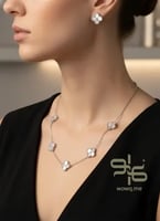 طقم فان كليف سلسال وحلق فضي - مستوحى