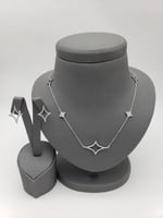 طقم سلسال وحلق زركون بتصميم عصري