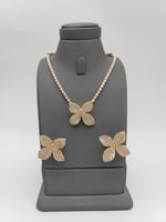 طقم سلسال وحلق زركون بتصميم عصري