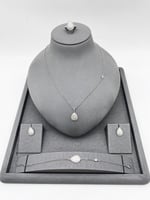 طقم بوشرون 4 قطع - فضي - مستوحى