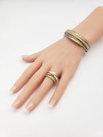 سوارة مع خاتم مرصعة بالزركون سوار فسكي - مستوحاة