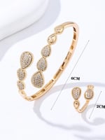 سوارة وخاتم مطليان بالذهب عيار 18 والبلاتينيوم