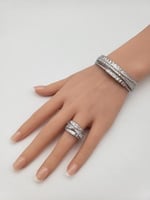 سوارة مع خاتم مرصعة بالزركون سوار فسكي - مستوحاة