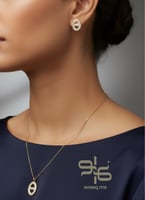 طقم سلسال وحلق بتصميم عصري