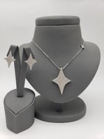 طقم سلسال وحلق زركون تصميم الالماس