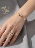 سواره مع خاتم فالنتينو ذهبي - فضي - مستوحى