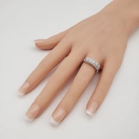 سوارة مع خاتم مرصعة بالزركون-فضي