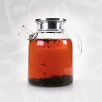 ابريق زجاج كبير غطاء استيل 1.5 لتر