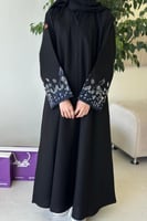 عباية نص كلوش بأكمام كحلي