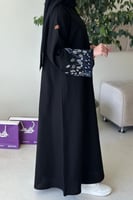 عباية نص كلوش بأكمام كحلي