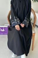 عباية نص كلوش بأكمام كحلي