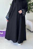 عباية نص كلوش بأكمام كحلي