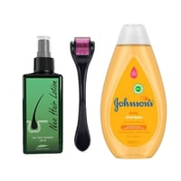 لوشن نيو هير +ديرما رول + شامبو جونسون 3 منتجات