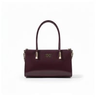 شنطه بهيرة جلد طبيعي الحجم وسط لون برغندي