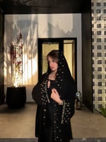 عباية دلع شك كرستال وفصوص فضي