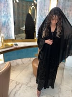 عباية فصوص كامله كلوش ملكي +طرحه فصوص