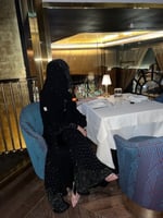 عباية فصوص كامله كلوش ملكي +طرحه فصوص