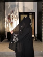 عباية ملكي ورد شك -طرحة ورد شك كرستال