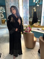 عباية فصوص كامله كلوش ملكي +طرحه فصوص