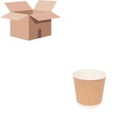 كرتون اكواب 1000 كوب ورقي مموج للقهوة بدون غطاء 4...