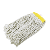 عربة تنظيف صفراء 20 لتر مع ممسحة بعصا خشب