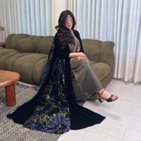 عباية شتوية كلوش مخمل (049)