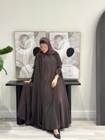 عباية كريب مغسول تربل كلوش (020)