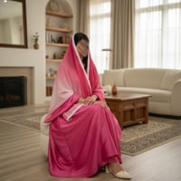 عباية حرير كريب باربي (004)