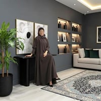 عباية كريب مغسول تربل كلوش (020)