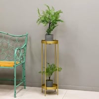 حوض زرع مع ستاند حديد ذهبي