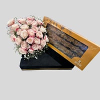 كريب دنتل مع باقة ورد مع قاعدة