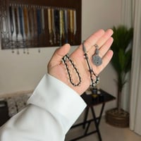 سبحة شفاف مطلي فضه