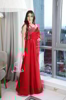 فستان سهرة أحمر بتطريز كريستال من كيوتشي CUTECCI –...